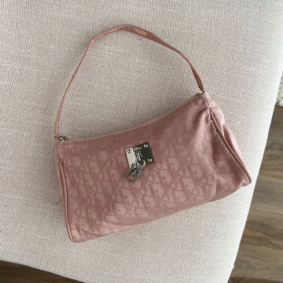 Super Rare Vintage DIOR Pink Trotter Bag / DIOR Monogram Pochette Bag - Picture 1 of 10